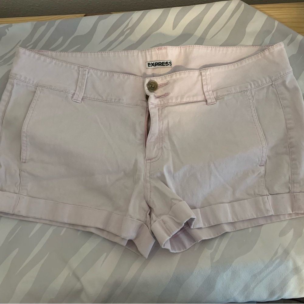 Express Women's Light Pink Jean Shorts